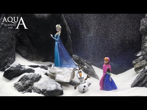 FROZEN AQUARIUM SET UP (Elsa, Anna & Olaf in Ice kingdom) By Aquascaping Lab