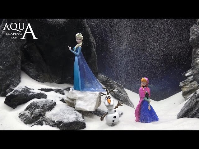 FROZEN AQUARIUM SET UP (Elsa, Anna & Olaf in Ice kingdom) By Aquascaping Lab