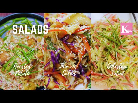 Quick Salad Recipes | Thai Veg Salad | Roasted Potato Salad | Coleslaw Salad | Kunal Kapur Recipes