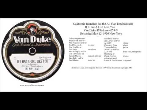 If I Had A Girl Like You - California Ramblers