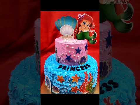 two tier cake decoration # made by me #subscribe #eggless #homemaderecipes #all flavour cake 😋