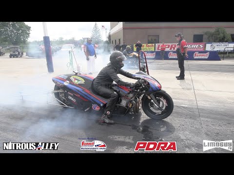 Nitrous Alley - Full T1 of Pro Nitrous Motorcycle From The Doorslammer Challenge From Norwalk, OH