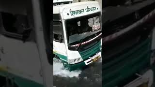 HRTC Bus Crossing River | Himachal Bus on Bad Roads