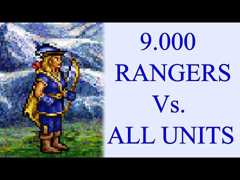 9.000 Rangers Vs. Knight, Barbarian, Sorceress, Warlock, Wizard and Necromancer units