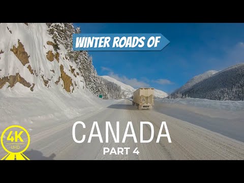 Winter Roads of Canada - 4K Scenic Drive Video for Treadmill Workout | In-Door Cycling - Part #4