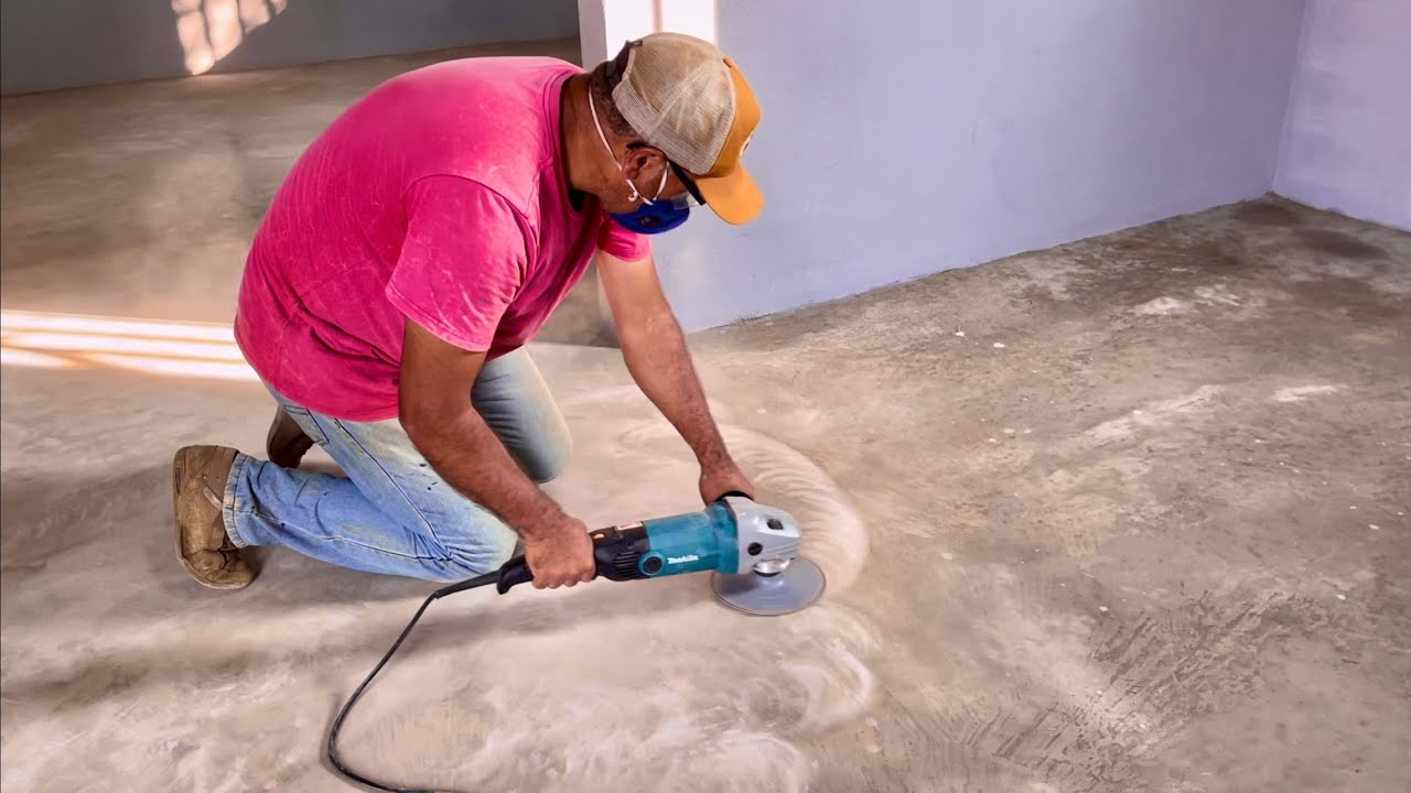 Uma Grande Ideia e Dicas em Piso Bruto com Lixadeira Fizemos uma Linda Pintura Manding Idea