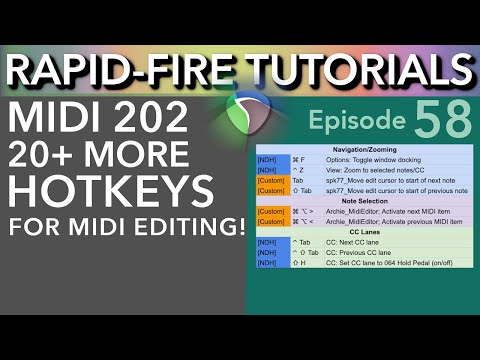 MIDI 202: 20+ MORE Actions for MIDI Editing (Rapid-fire Reaper Tutorials Ep58)