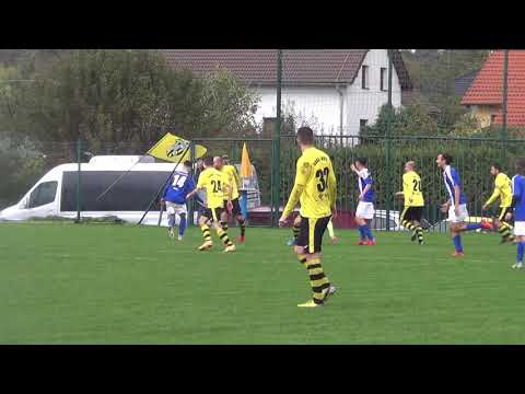 První gool 37 minuta Vojta Černý v utkání Lhota- Jiskra 0:2