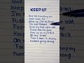 ODETARI Keep Up Lyrics Keepup Odetari Lyrics