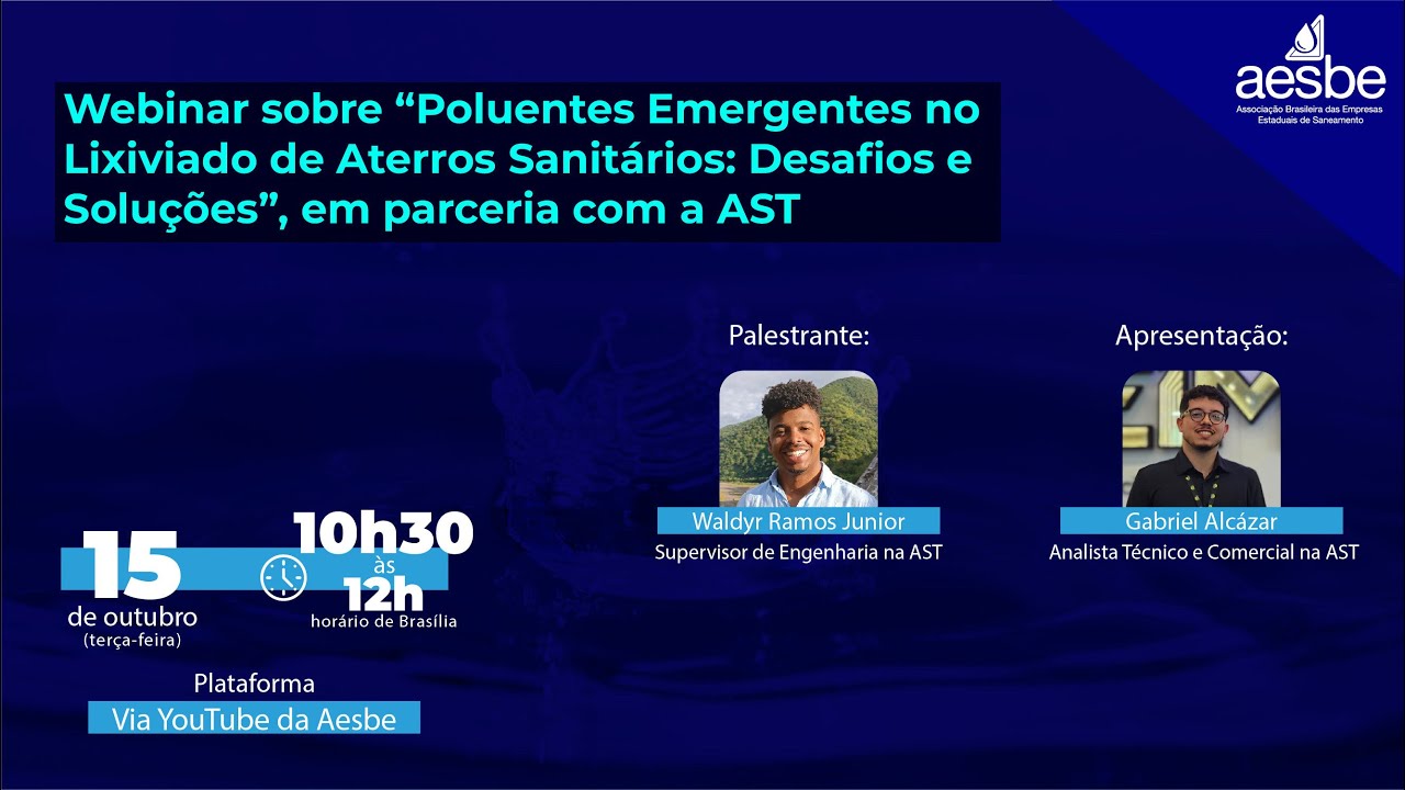 Webinar “Poluentes Emergentes no Lixiviado de Aterros Sanitários: Desafios e Soluções”