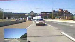 preview picture of video 'pilotcar.tv - Modulars Traffic 18 Wheeler Waterbury CT 2 car perspective'