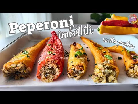 Peperoni Ripieni al Forno RICETTA TIPICA PUGLIESE 🌶️ peperoni imbottiti di pane raffermo