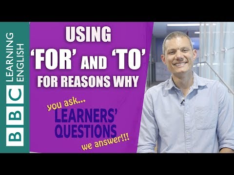 for」と「to」を使った理由の付け方 - 学習者の質問 (How to give reasons using 'for' and 'to' - Learners' Questions)