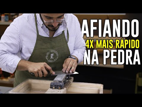 Como AFIAR e AMOLAR uma faca PROFISSIONAL na PEDRA - sem a chaira