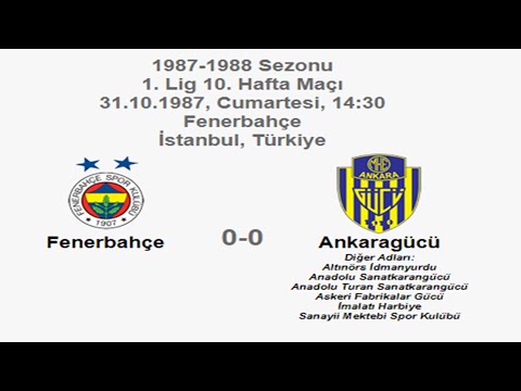 Fenerbahçe 0-0 Ankaragücü [HD] 31.10.1987 - 1987-1988 Turkish 1st League Matchday 10
