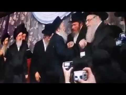Sanzer Rebbe Dancing With Bobov Rebbe (48) In Israel