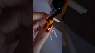 Tortoise shell nail art tutorial on natural long nails 🧡🤎