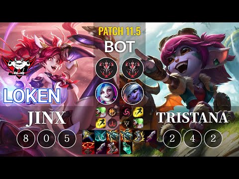 JDG LokeN Jinx vs Tristana Bot - KR Patch 11.5