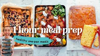 1hr Meal Prep: Healthy One-Pan Meals great for protein mums and kids lunchboxes. Recipes below