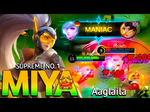 Target Lock!! Miya Doom Catalyst Insane Damage Maniac. Aaglaila Supreme No 1 Miya ~ MLBB