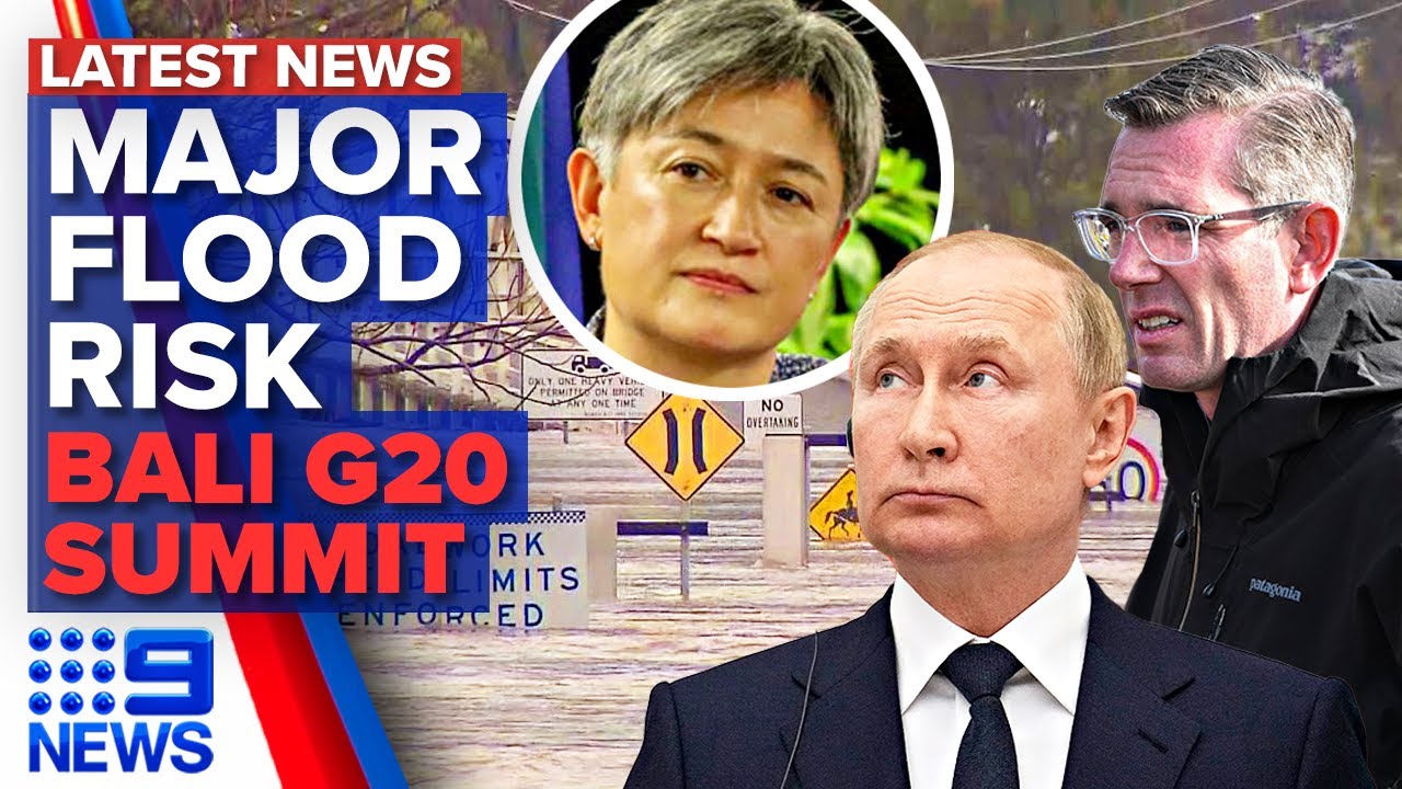 Flood emergency not over yet, Foreign Minister lands in Bali for G20 summit | 9 News Australia