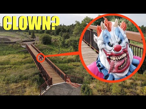 Drone catches Boss Clown at this Clown infested Bridge (He was waiting for people to try to cross)