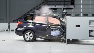 Subaru Forester passenger-side small overlap IIHS crash test