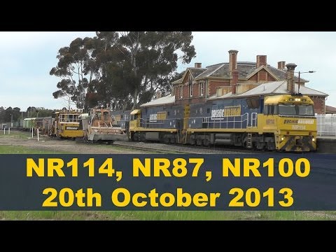 NR114, NR87, NR100 20th October 2013 5:21pm at Stawell - Australian Railways