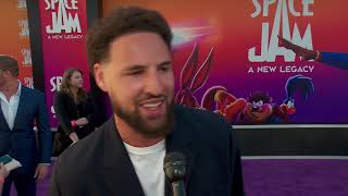 Klay Thompson arrives at the red carpet of SPACE JAM: A NEW LEGACY video