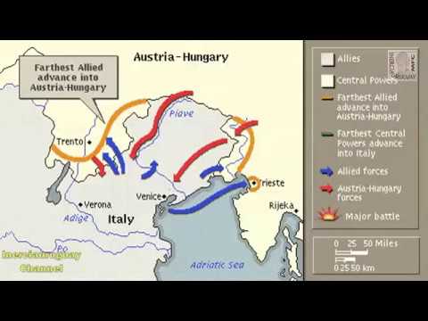 FIRST WORLD WAR ITALIAN FRONT WWI  I WORLD WAR I ANIMATION ON A MAP