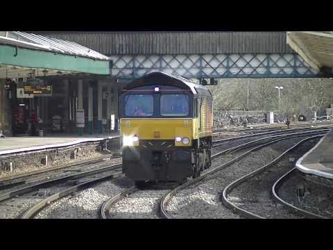66844 in Colas livery light engine at Newport 6.4.2011.MTS