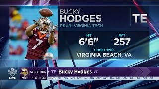 2017 NFL Draft Rd 6 Pk 201 | Minnesota Vikings Select TE Bucky Hodges
