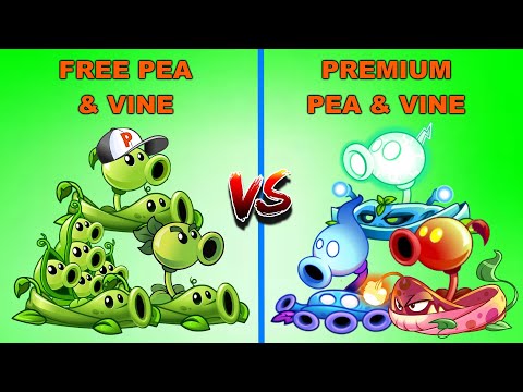 Team PEA & VINE Free vs Premium - Who Will Win ? - PvZ 2 Team Plant vs Team Plant