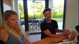 Corinna Kopf getting a foot massage from Aircool on stream