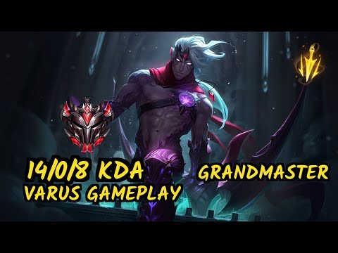 G2H XDSMILEY (VARUS) - 14/0/8 KDA BOTTOM ADC GAMEPLAY - EUW Ranked GRANDMASTER v9.6