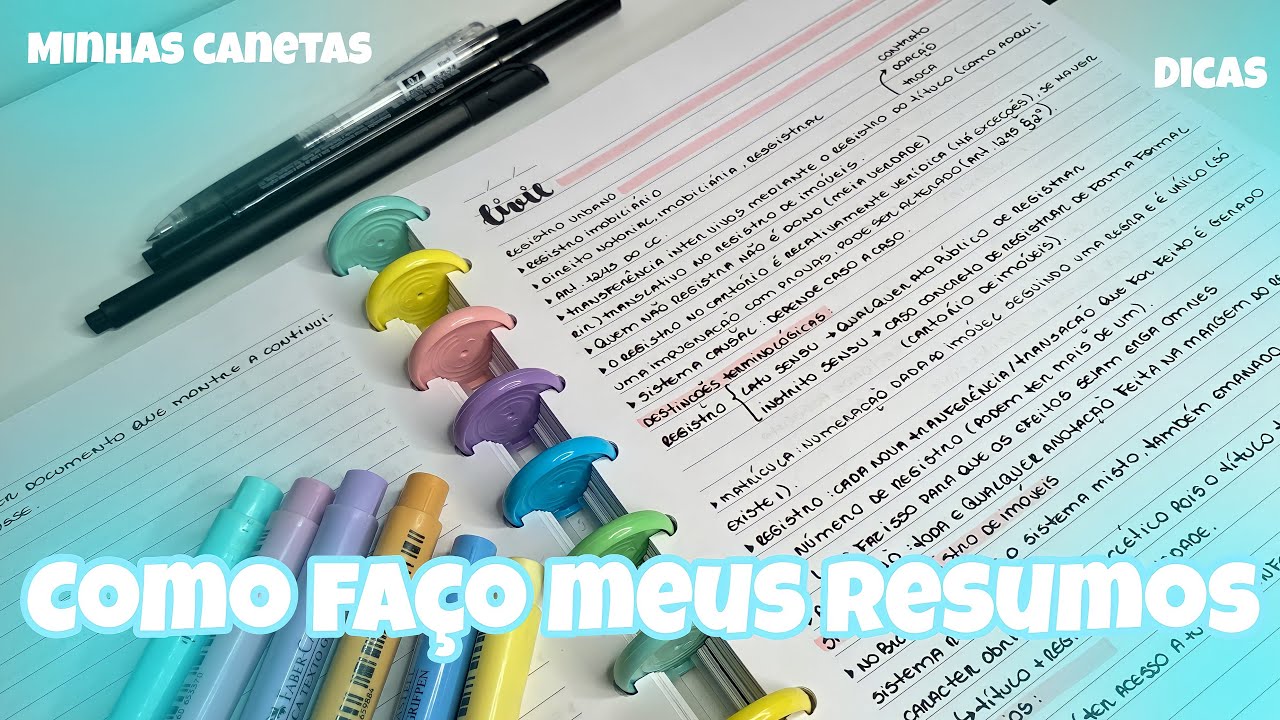 como faço meus resumos - o jeito mais fácil (todos meus macetes)