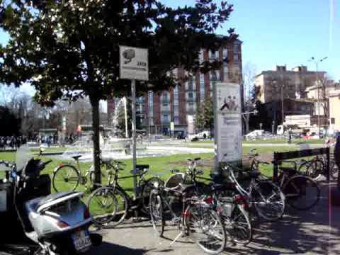 Outside Piacenza railway station Italy