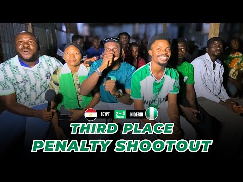 FULL PENALTY SHOOTOUT REACTION | EGYPT VS NIGERIA AFCON THIRD PLACE MATCH
