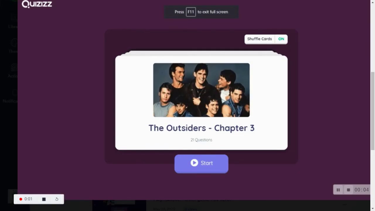The Outsiders: Chapter 3, Flashcards Review In Quizzes
