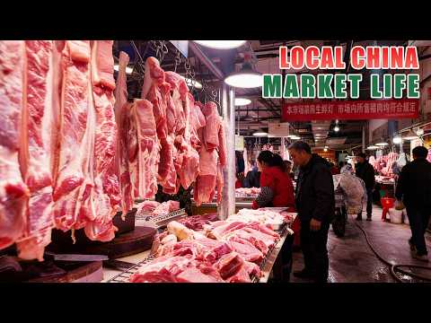 A Morning at a Chinese Local Market | Fresh Food & Daily Life