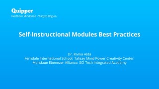 Self-instructional Modules Best Practices