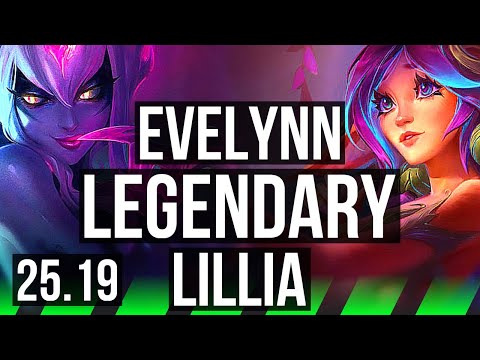 EVELYNN vs LILLIA (JGL) | 18/1/9, Legendary, 7 solo kills, Rank 9 Eve | EUW Master | 25.19
