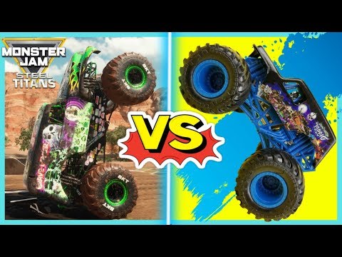 Monster Jam 2019 Steel Titans Video Game vs Spin Master Backflip Freestyle Championship
