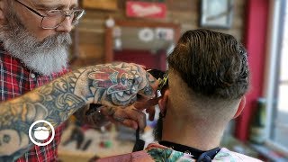 Master Barber Overhauls a Haircut & Shapes a B