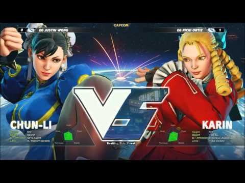 Street Fighter V: Mad Catz V Cup Day 2 Exhibition - Justin Wong (Chun-Li) vs Ricki Ortiz (Karin)
