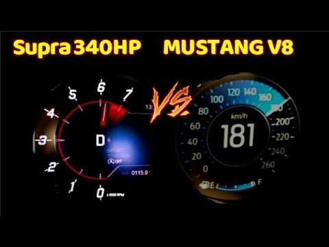 Ford Mustang GT V8 vs 2019 Toyota Supra Acceleration 0-200 100 - 200km/h