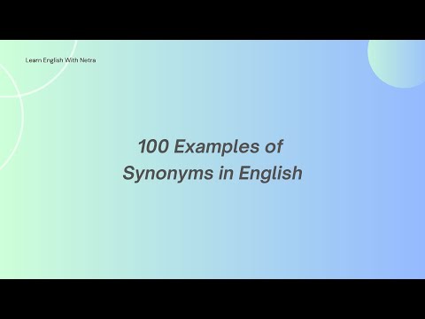 100 Examples of Synonyms in English @learnenglishwithnetra #learnenglish  #synonymsinenglish