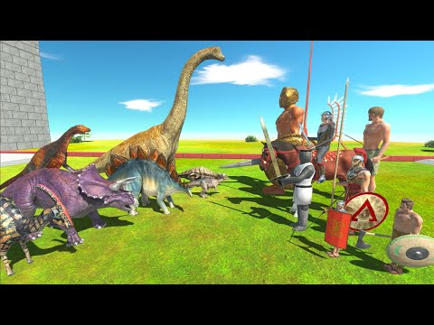 Ancient Humans VS Herbivore Dinosaurs - Animal Revolt Battle Simulator