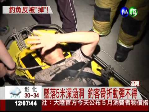 疑重心不穩 一連2天釣客墜涵洞