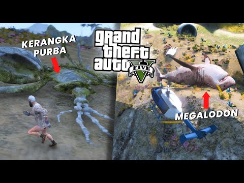 Gua Menemukan MEGALODON LANGKA dan KERANGKA PURBA di Dasar Laut di GTA 5! (Mod)